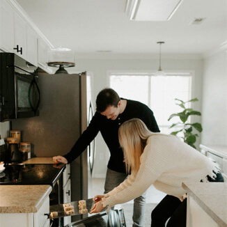 Young couple in the kitchen